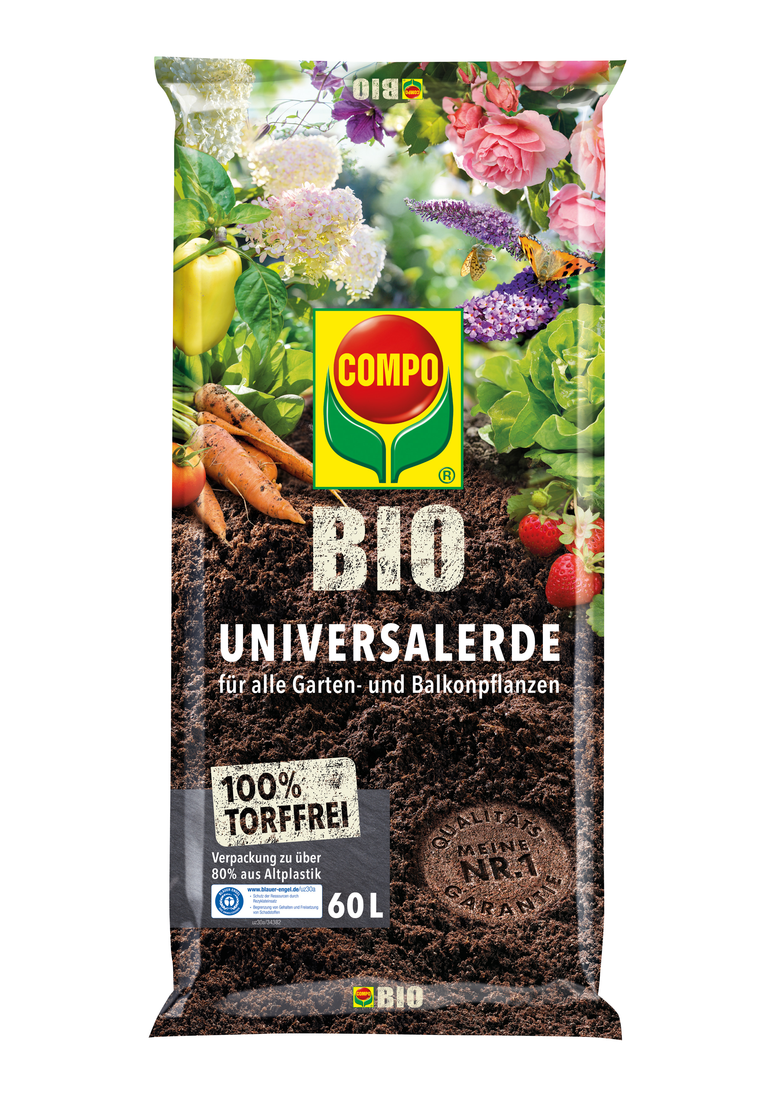 COMPO BIO Universal-Erde torffrei 60L FH COMPO COMPO BIO Universal-Erde torffrei 60L FH Compo PALETTEN-VE FH-Vorteilspack