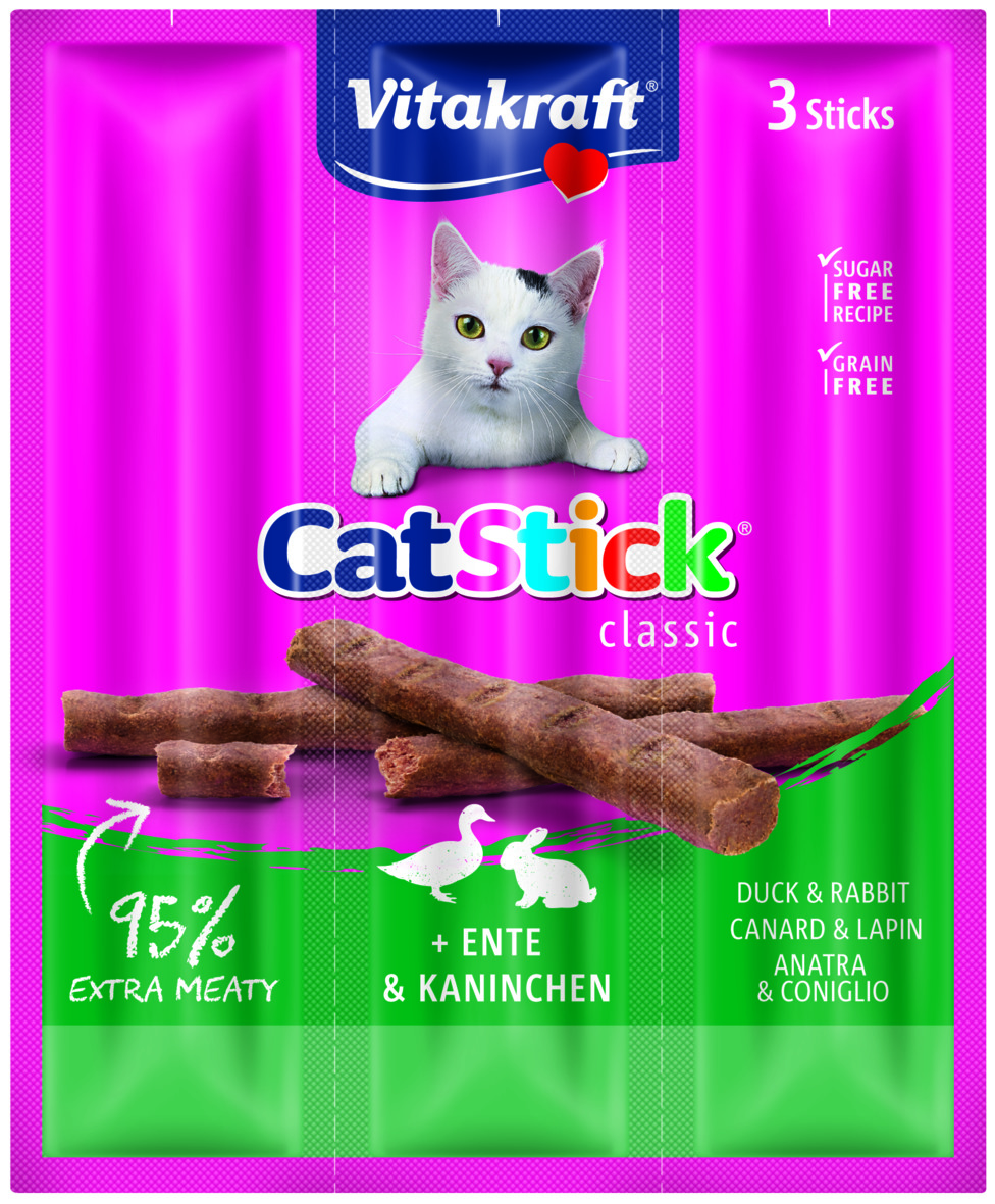 VITAKRAFT Cat-Stick mini Ente&Kaninchen 3St 