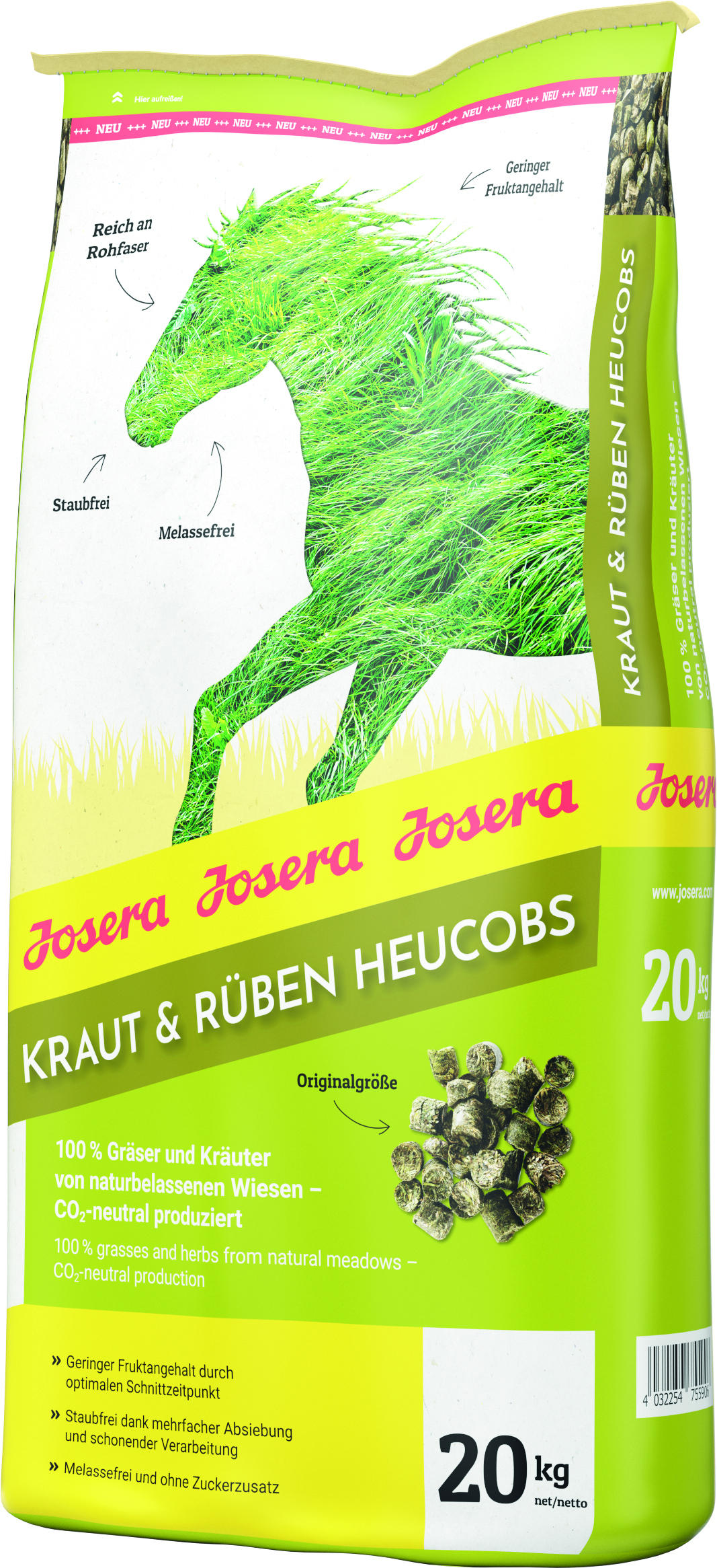 GRUNER Josera Kraut & Rüben Heucobs 20kg Pferdefutter