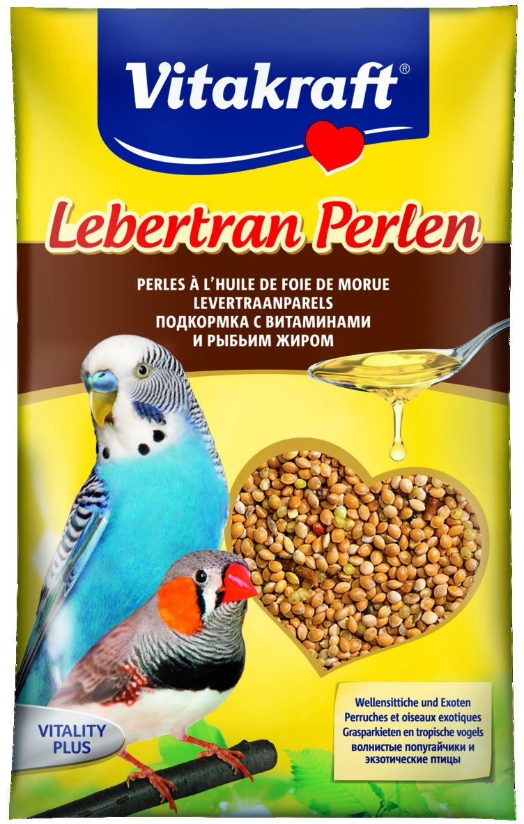 VITAKRAFT Vogelfutter Lebertran-Perlen Sittich 20g 