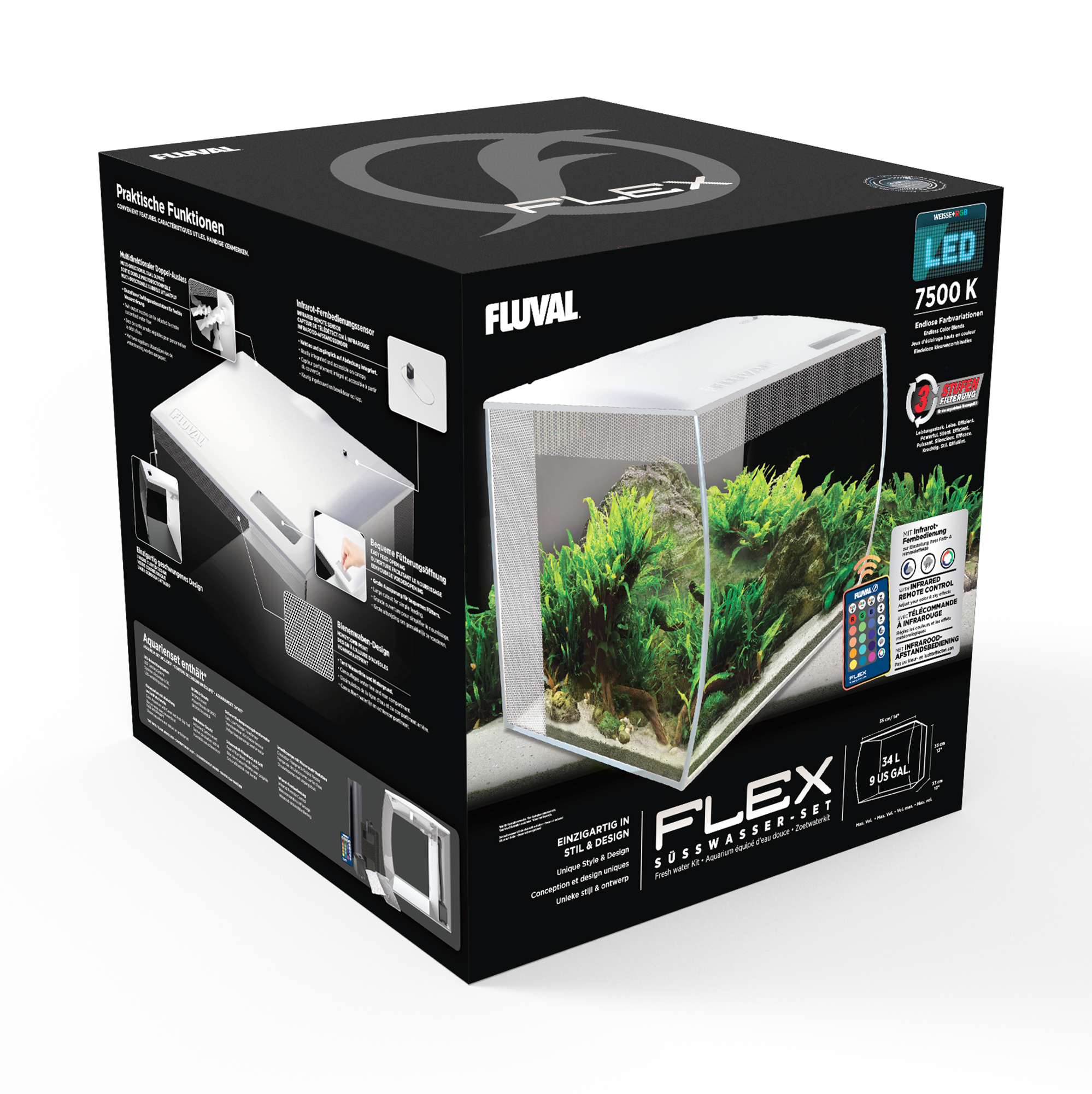 HAGEN DEUTSCHLAND GMBH & CO KG Flex Aquarium weiß Set 34 L Fluval